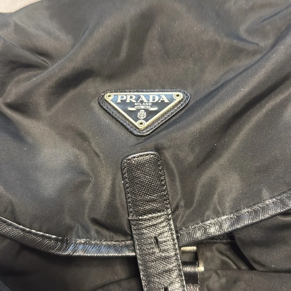 Prada  black back pack 16 in height by 14 in wide 7 in depth COA INCLUDED - Picture 3 of 7